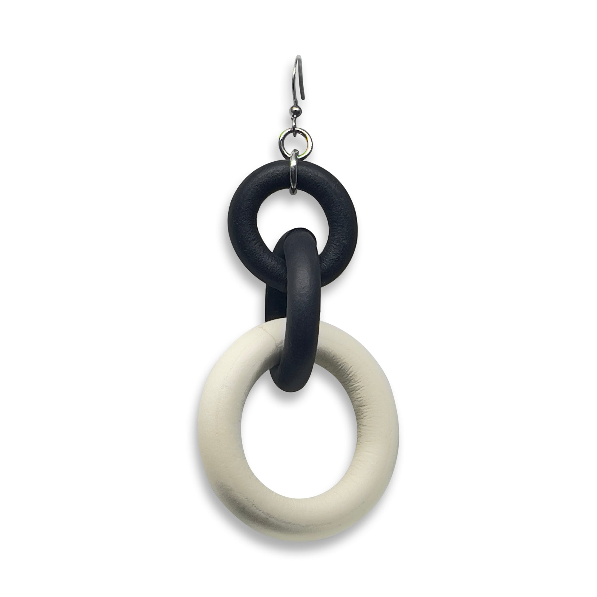 Bicolor rubber Link Earrings