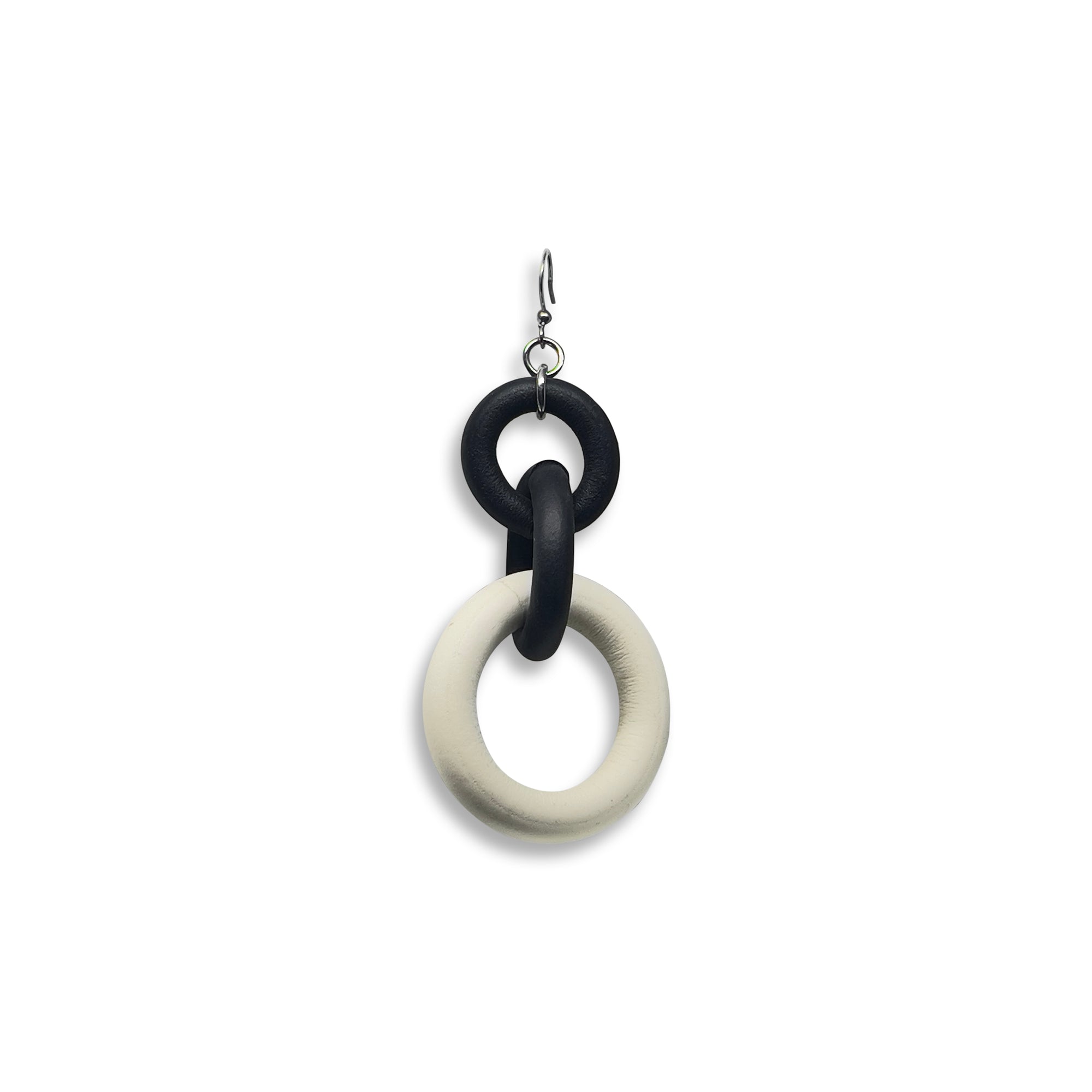 Bicolor rubber Link Earrings