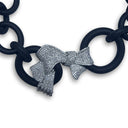 Pave CZ Pretty Bow Rubber Necklace
