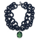 5 in 1 necklace with xl green quartz pendent by NYET jewelry