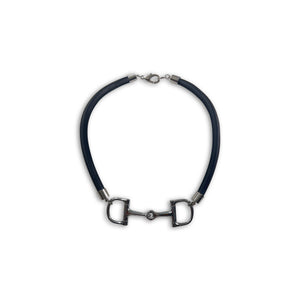 Black Rubber D-RIng Equestrian necklace by NYET Jewelry