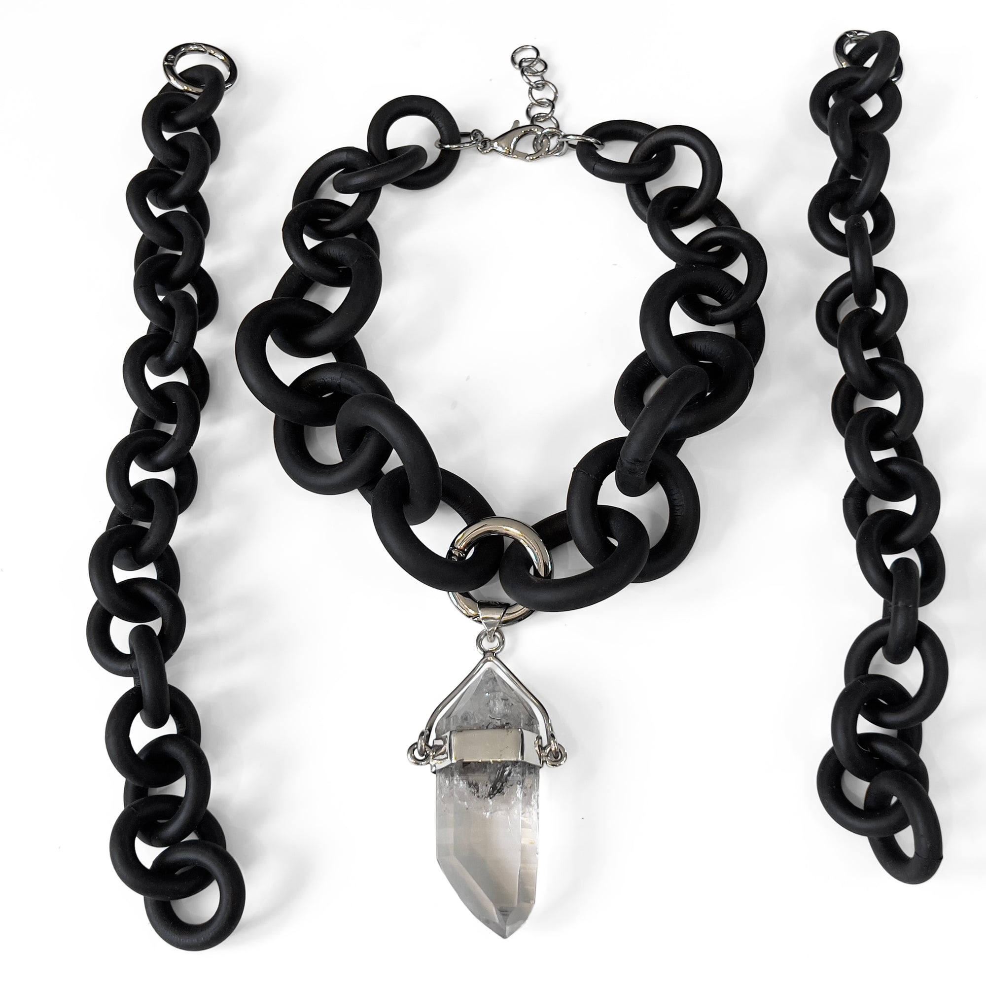 Tibetan Quartz 5-in-1 Rubber Necklace