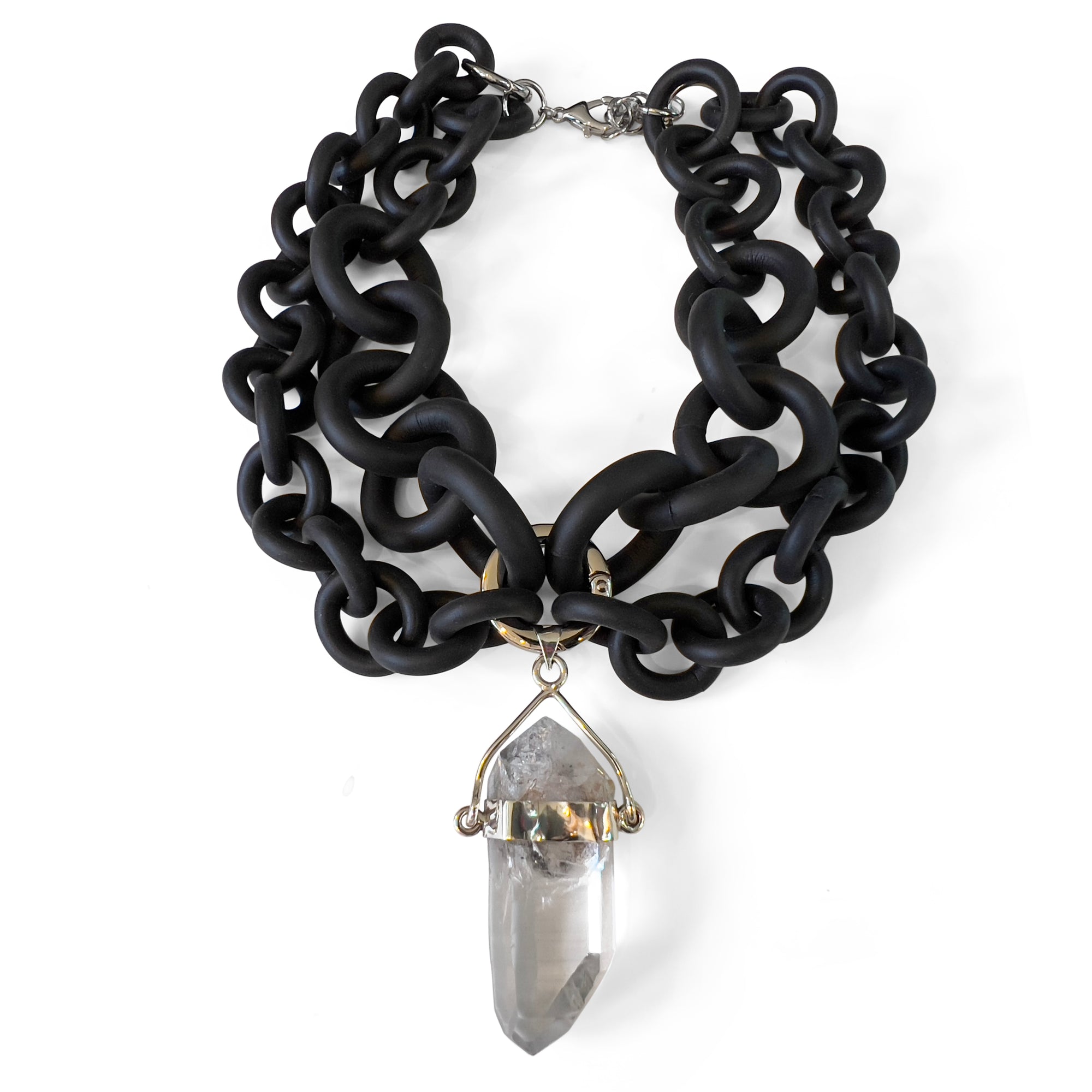 Tibetan Quartz 5-in-1 Rubber Necklace