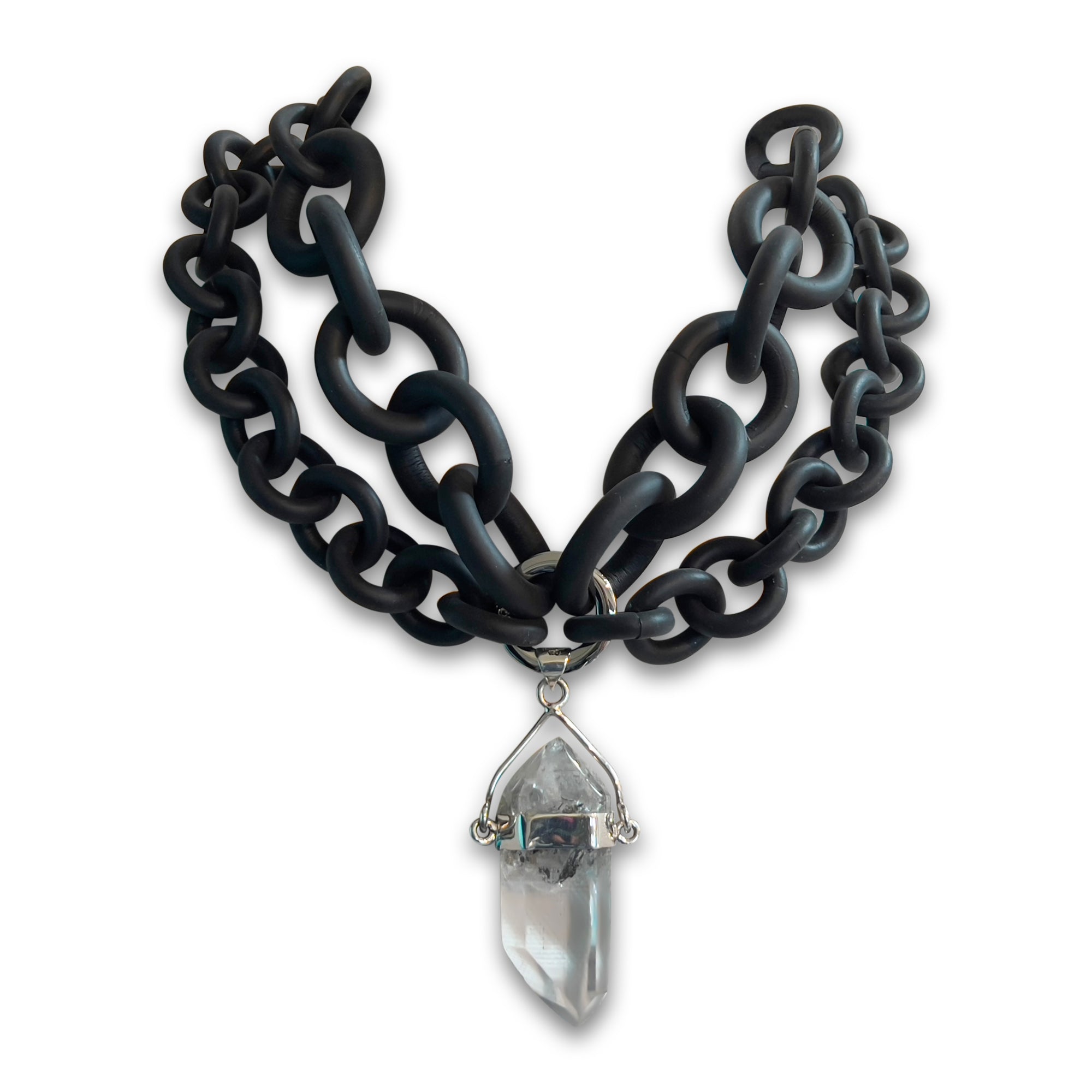 Tibetan Quartz 5-in-1 Rubber Necklace