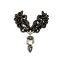 5-in-1 Rubber Necklace with Rutilated Quartz and Multiple Stones Pendent by NYET jewelry