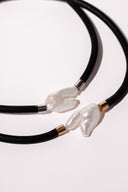 Keshi Pearl Rubber Necklace