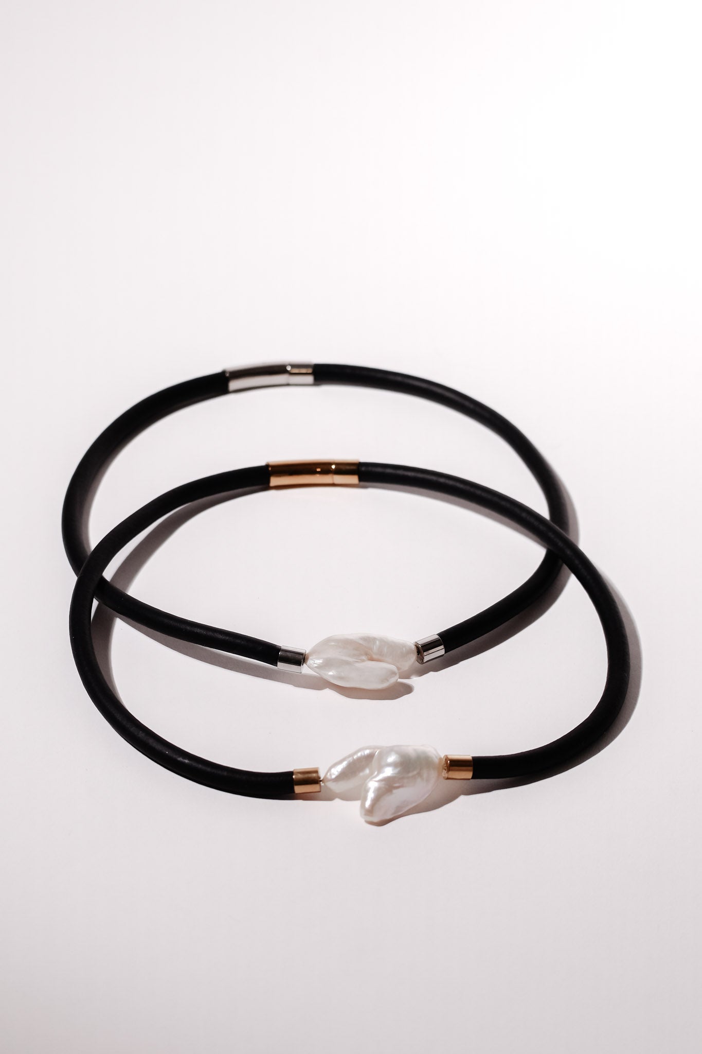 Keshi Pearl Rubber Necklace