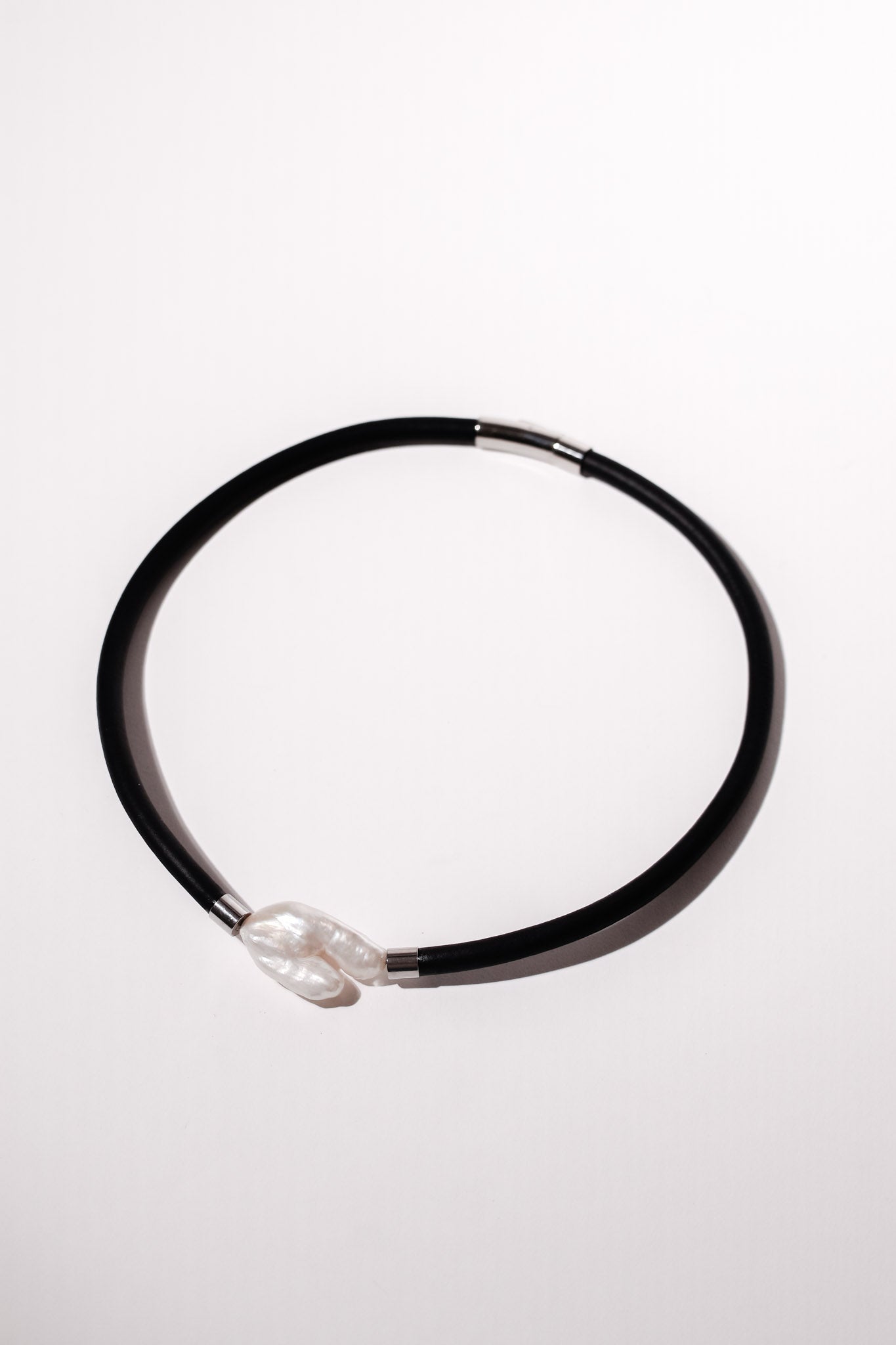 Keshi Pearl Rubber Necklace