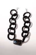 Large Labradorite and Rubber Necklace