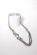 Long Stainless Steel Necklace With Three Horse-bits in Gold or Silver