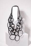 Multi-strand Rubber Statement Necklace with Baroque Pearls