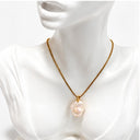 Simple Baroque Pearl Chain Necklace and Earrings in Silver or Gold
