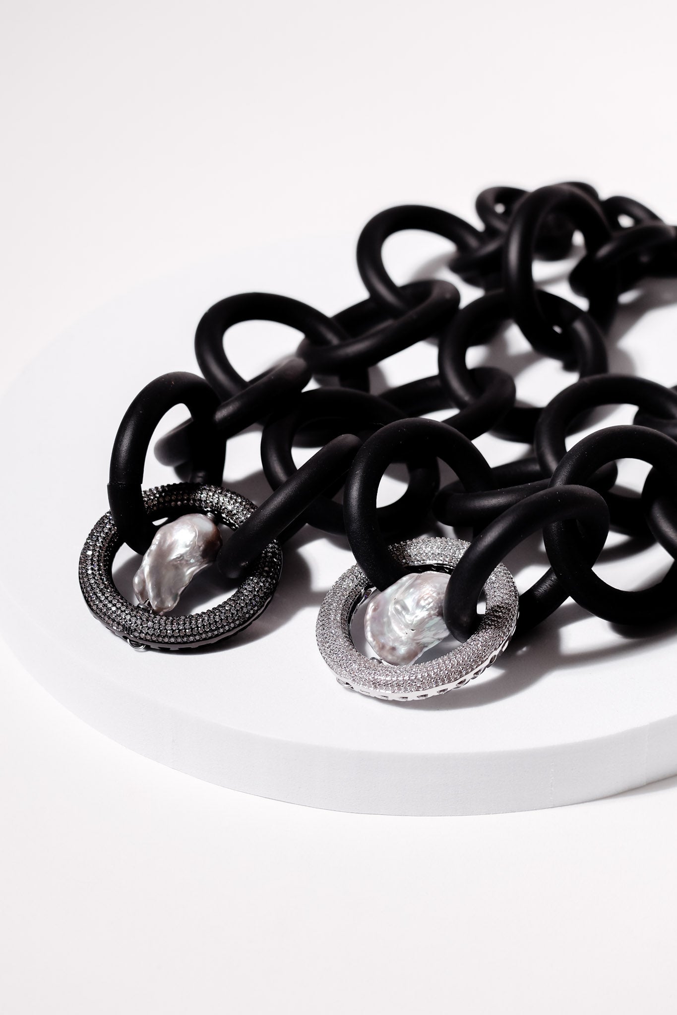 Pave CZ Infinity Ring Rubber Necklace