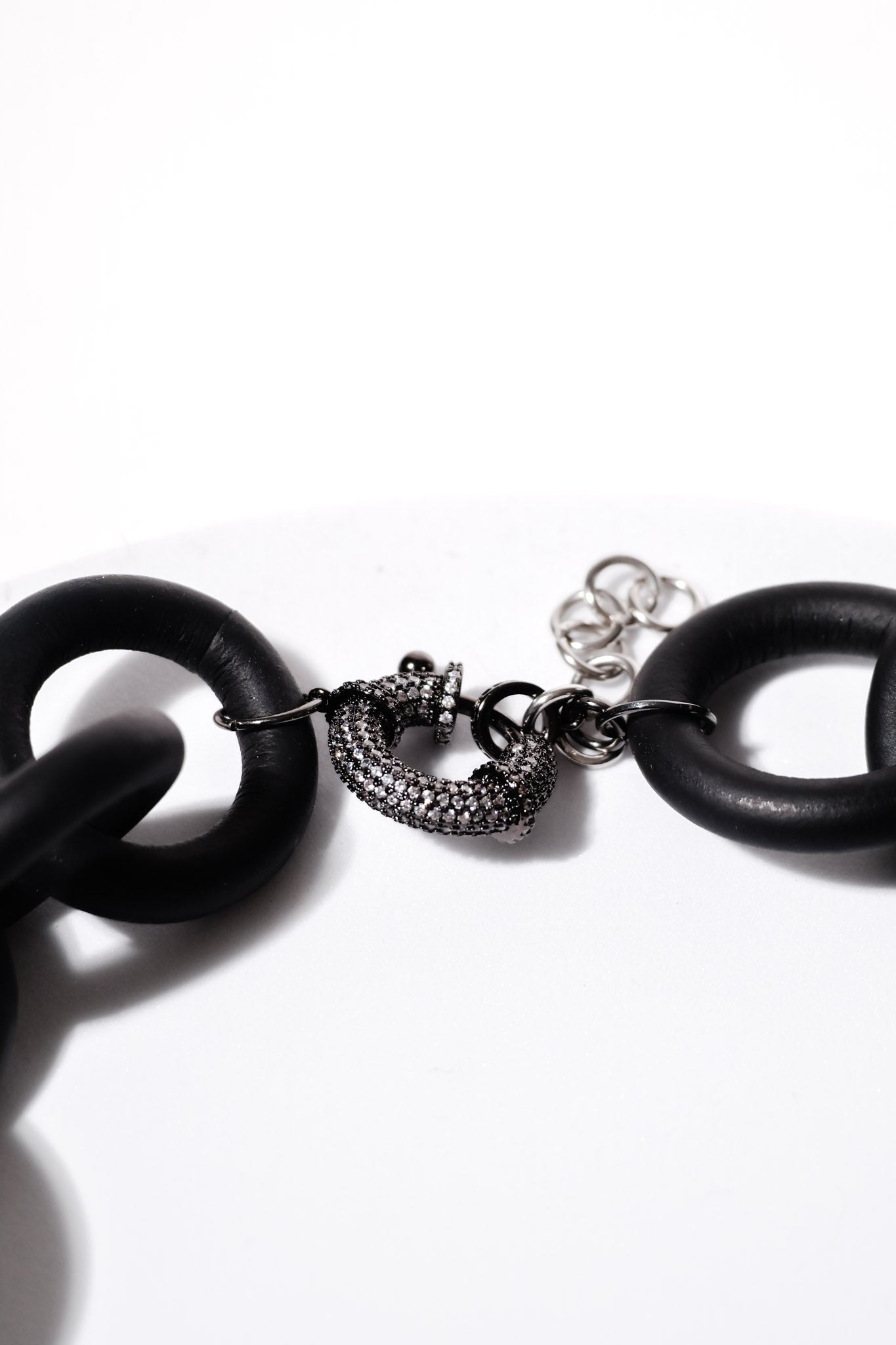 Pave CZ Infinity Ring Rubber Necklace