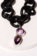 Purple Amethyst and Rubber Necklace