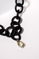 Rubber Chain with Tear Drop Lemon Topaz