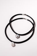 Rubber Necklace with Floating Baroque Pearl