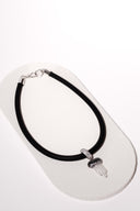 Rubber Necklace with Small Natural Quartz and Austrian Crystals