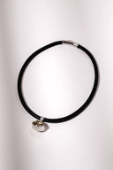 Rubber Necklace with free-form lemon topaz