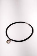 Rubber Necklace with tear drop lemon topaz