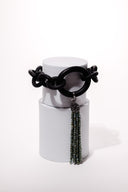 The Strongest Link Bracelet with peacock crystals' tassel