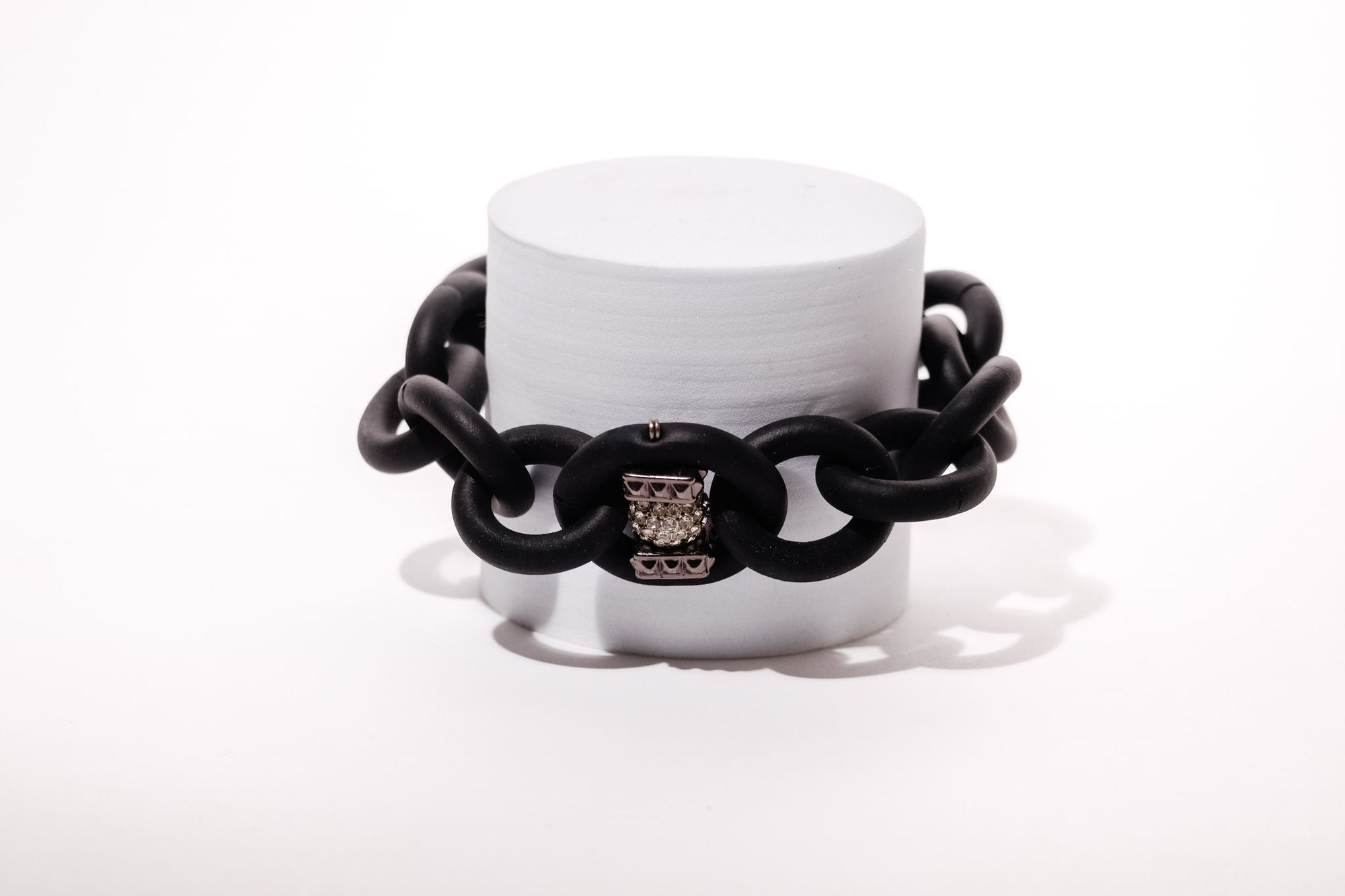 The Strongest Link Bracelet with CZ & Gun metal Beads