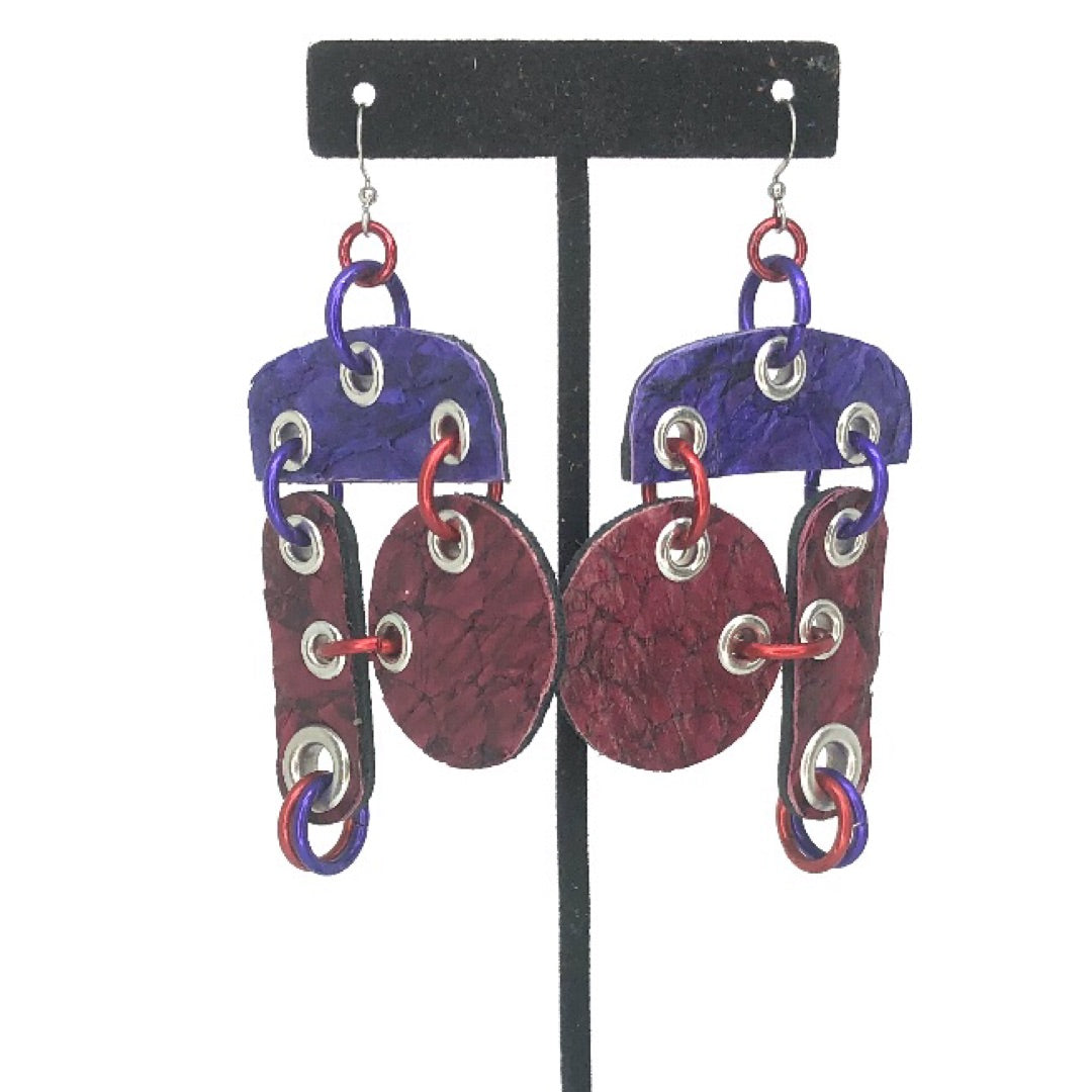 FISH leather multi color earrings by NYET Jewelry.