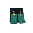 FARM-RAISED CROCODILE DROP EARRINGS WITH METAL RINGS. by NYET Jewelry.