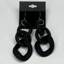 Rubber Ring Earrings with Plastic Chain Link (Assorted Colors)