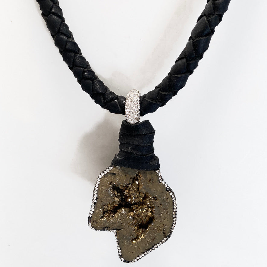 Druzy stone necklace by NYET jewelry
