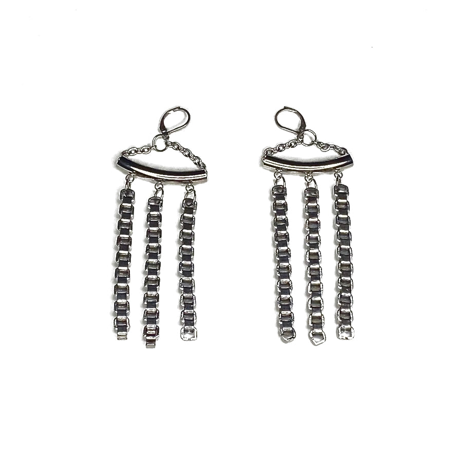 BOX CHAIN 6-MM STAINLESS STEEL EARRINGS by NYET Jewelry.