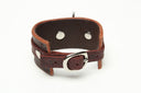 LATIGO LEATHER CUFF WITH ANCHOR SHACKLE brown by nyet jewelry.