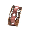 Shackle Latigo cuff Hair On Cowhide by NYET Jewelry.