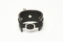 LATIGO LEATHER CUFF WITH ANCHOR SHACKLE by nyet jewelry.