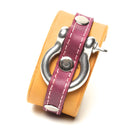 LATIGO LEATHER CUFF WITH ANCHOR SHACKLE bicolor by nyet jewelry.