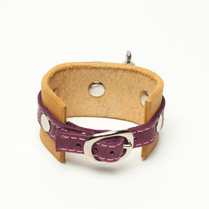 LATIGO LEATHER CUFF WITH ANCHOR SHACKLE bicolor by nyet jewelry.