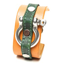 LATIGO LEATHER CUFF WITH ANCHOR SHACKLE bicolor by nyet jewelry.
