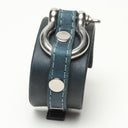 LATIGO LEATHER CUFF WITH ANCHOR SHACKLE denim blue by nyet jewelry.