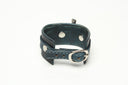 LATIGO LEATHER CUFF WITH ANCHOR SHACKLE denim blue by nyet jewelry.