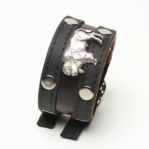 LATIGO CUFF WITH BISON CONCHO by nyet jewelry.