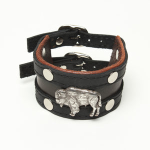 LATIGO CUFF WITH BISON CONCHO by nyet jewelry.