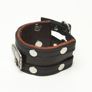 LATIGO CUFF WITH BISON CONCHO by nyet jewelry.