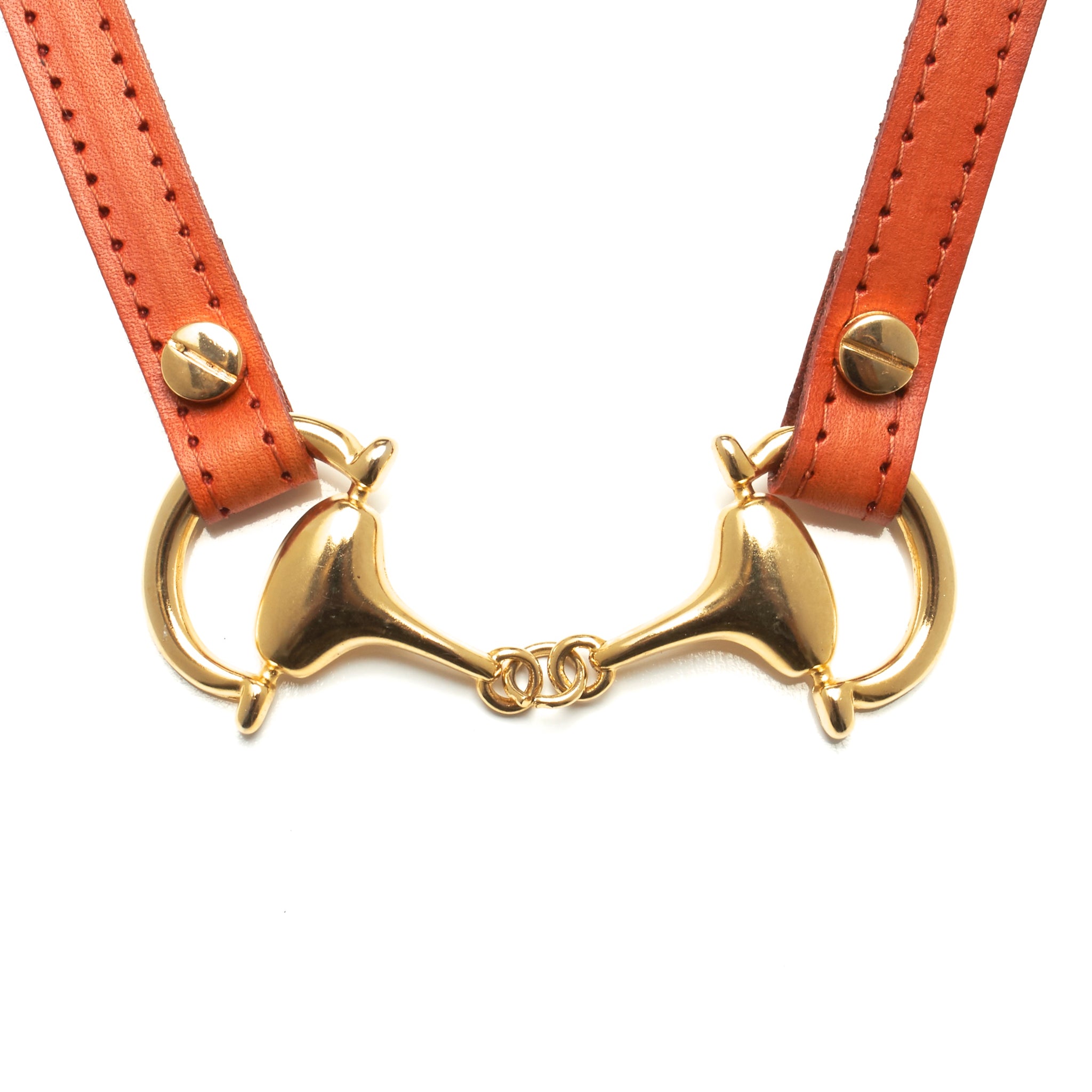 xxxxxxLEATHER CHOKER NECKLACE WITH D-RING HORSE BIT PENDANT by nyet jewelry 