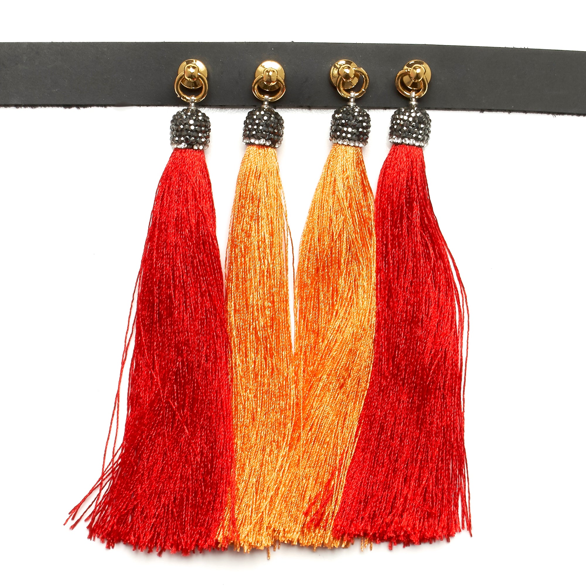 chinoiserie choker leather and silk tassels by NYET Jewelry