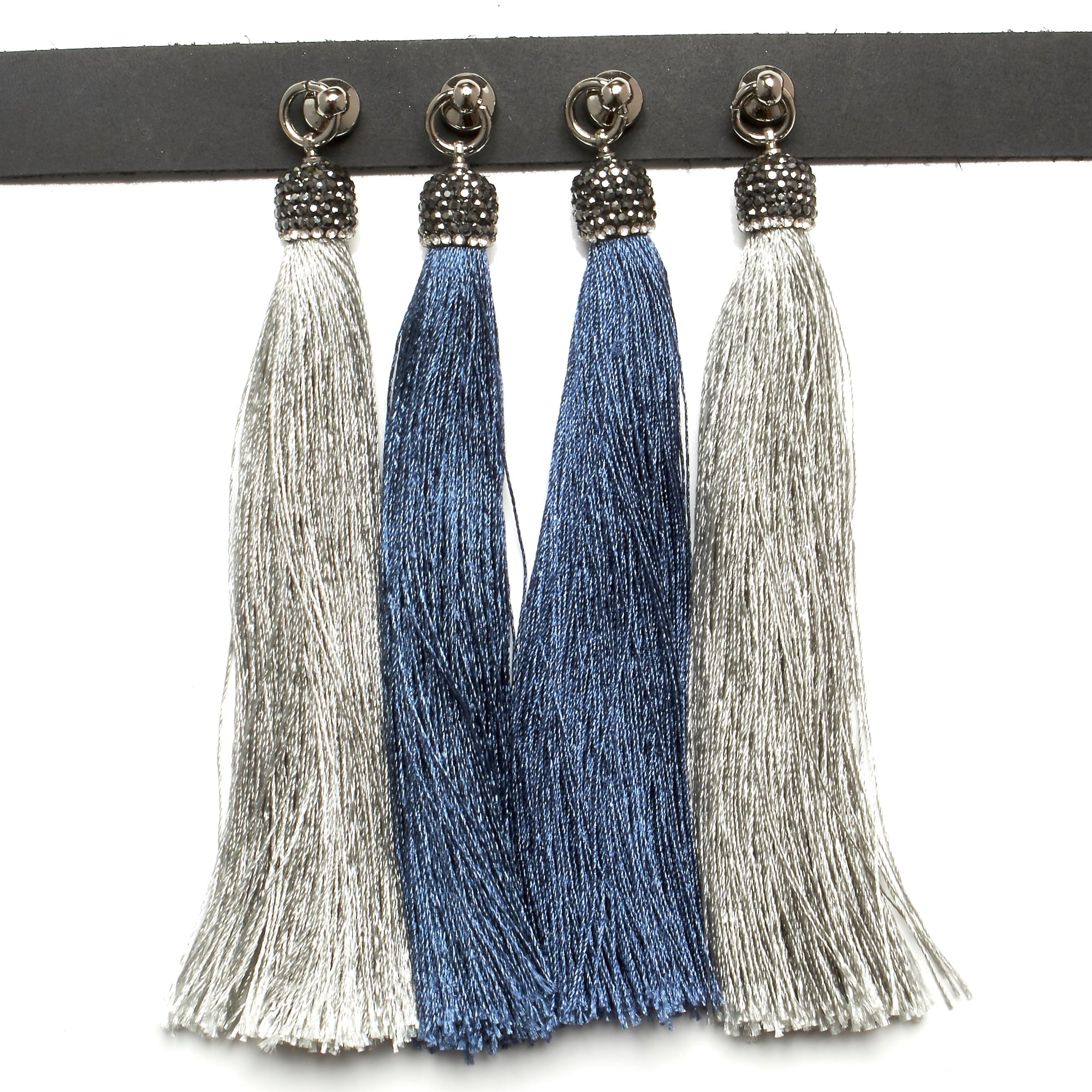 chinoiserie choker leather and silk tassels by NYET Jewelry