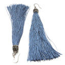 SILK TASSEL AND PAVE RHINESTONES EARRINGS by nyet jewelry