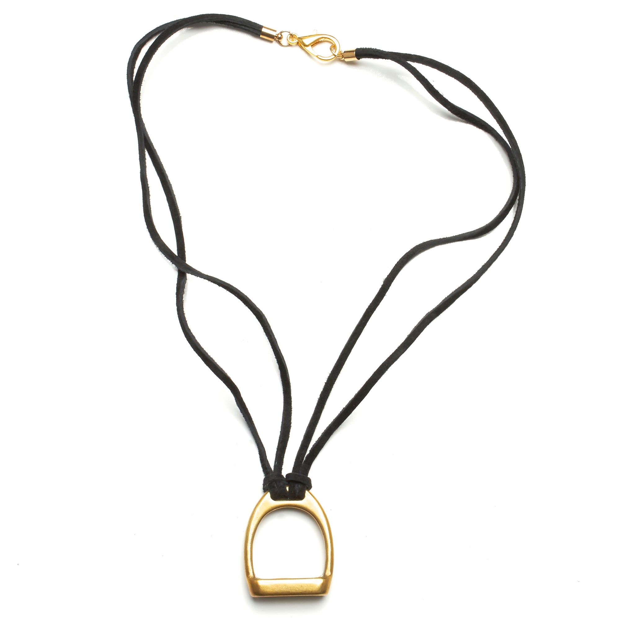 STIRRUP AND SUEDE NECKLACE BY NYET JEWELRY.