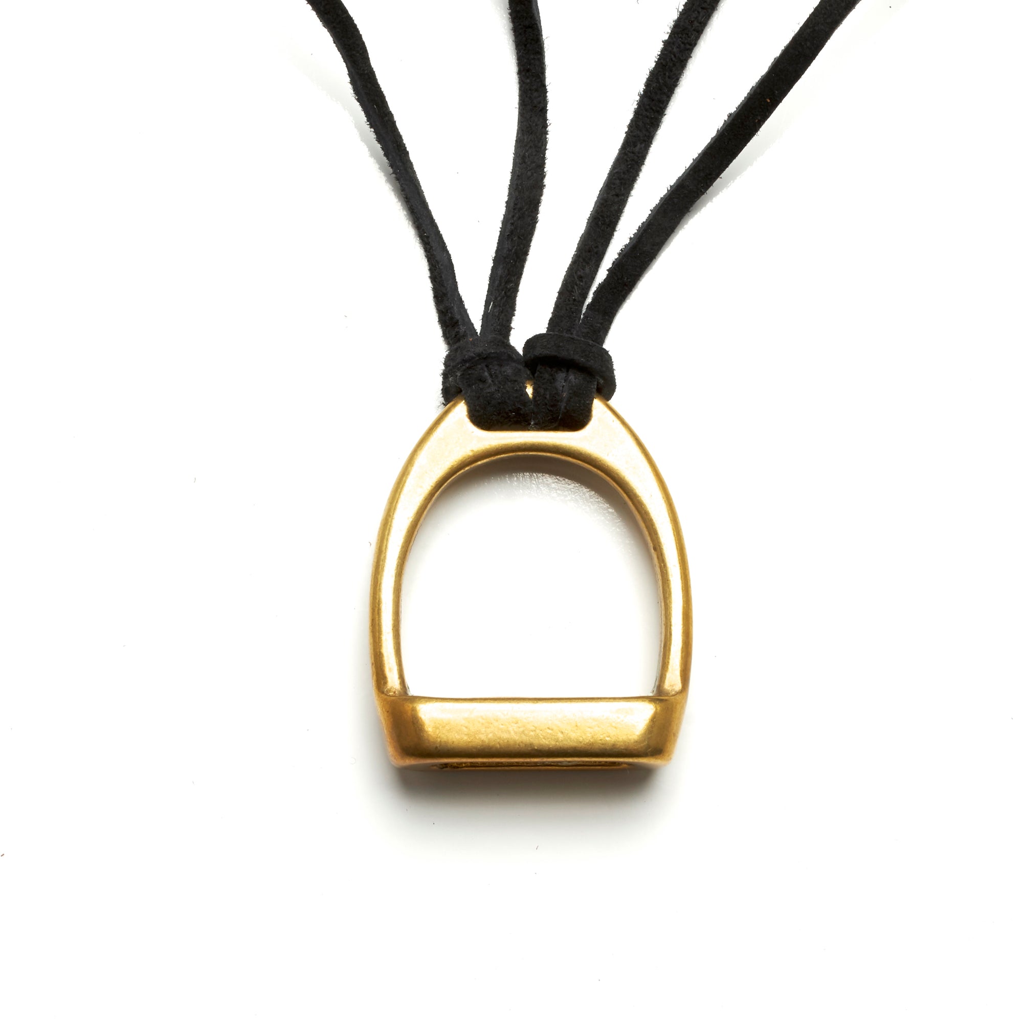 STIRRUP AND SUEDE NECKLACE BY NYET JEWELRY.