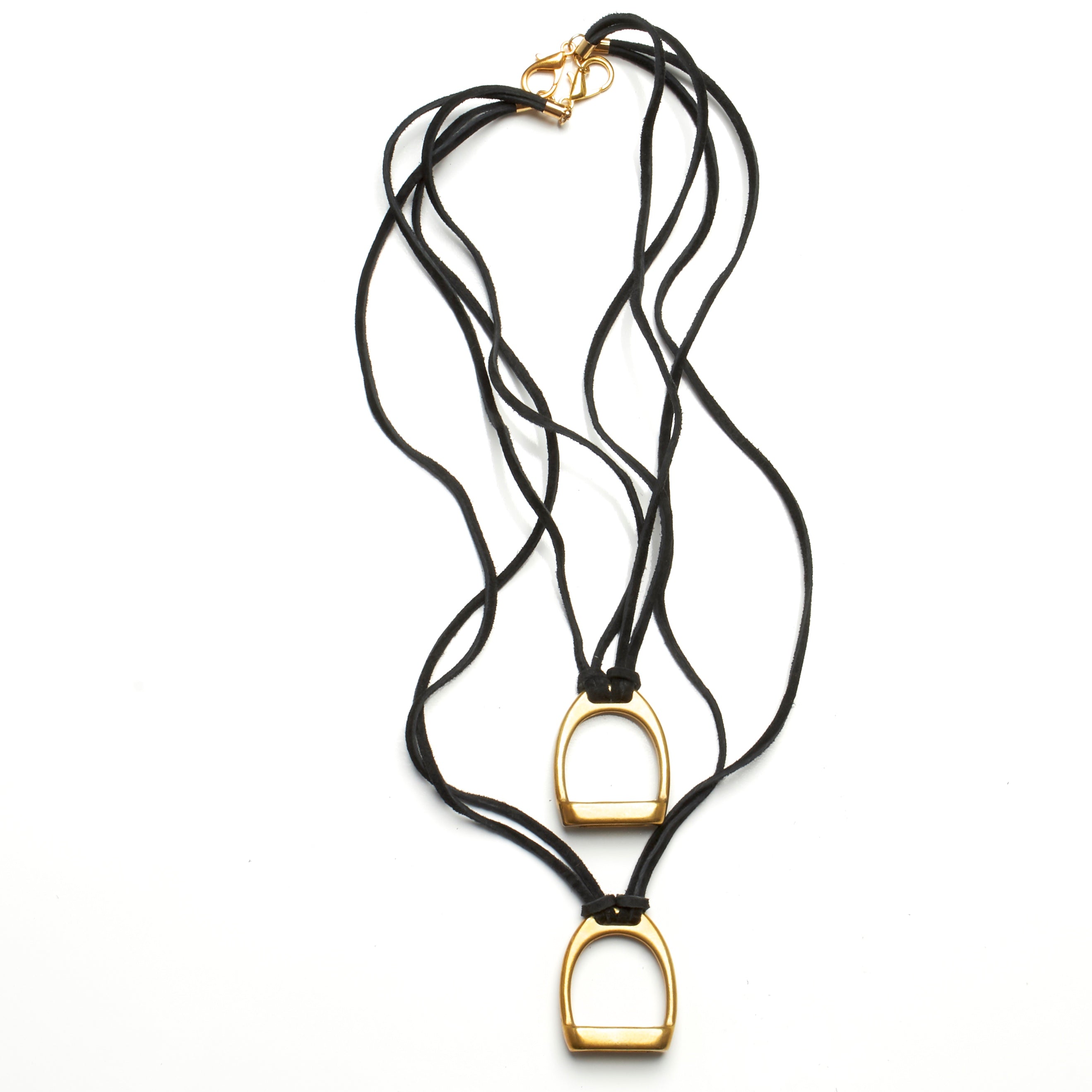 STIRRUP AND SUEDE NECKLACE BY NYET JEWELRY.