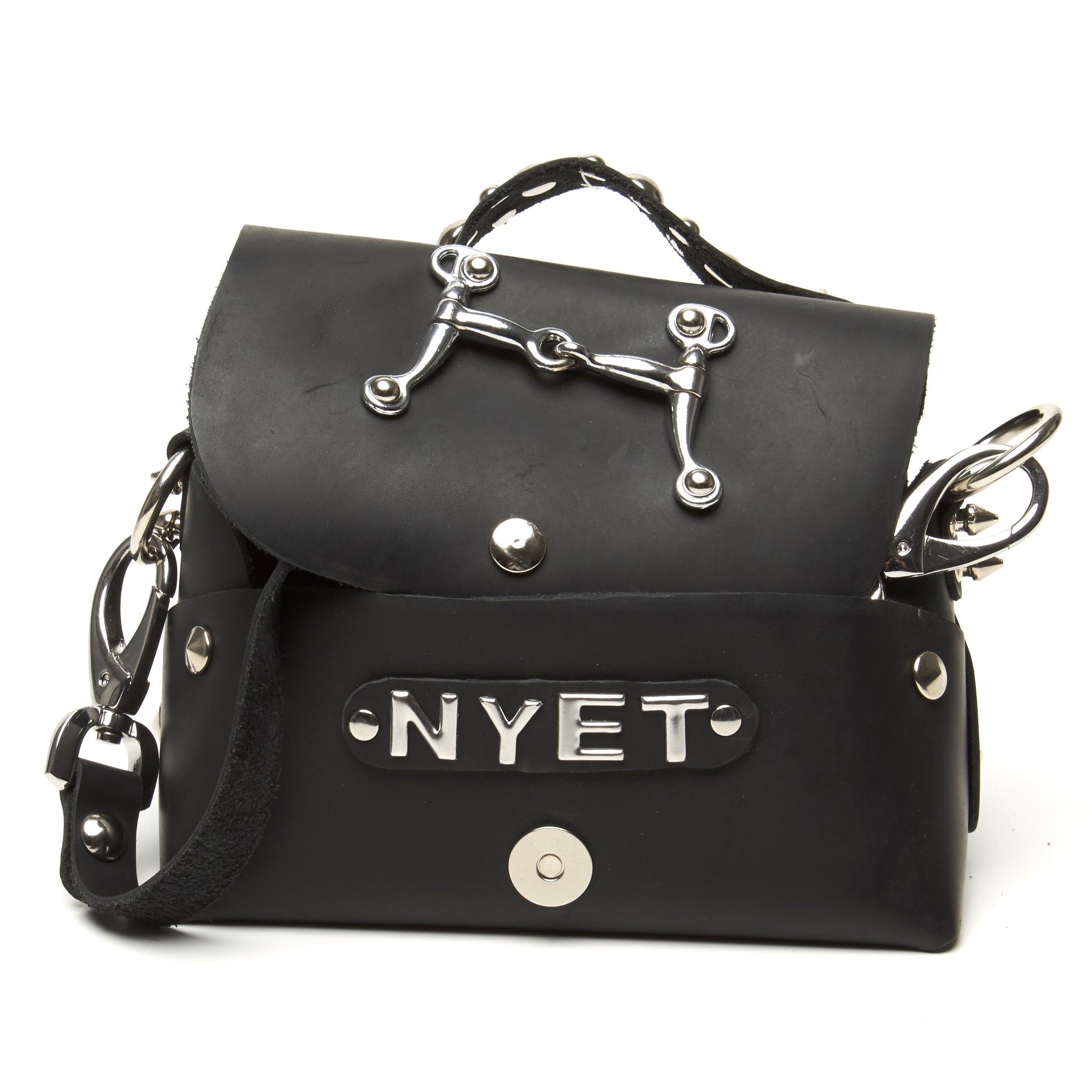 Nyet Jewelry leather lunch box evening bag